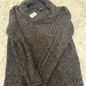 New Cozy Cowl neck Gray Sweater from Land’s End